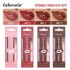 3-teiliges Lippen-Make-up-Set Lipliner Lipgloss Lippenstift Spiegeleffekt Beep Lips Hohe Farbe Lang anhaltend Spendet Feuchtigkeit Reise-Mini-Set