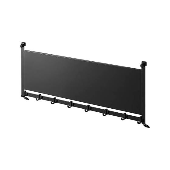 Yamazaki Jitsugyo Range Hood Steel Panel & Hook Black W55.3 X D4.3 X H22.7cm (Hook Included) Tower Floating Storage Kitchen Panel Magnet Storage 1734