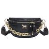 Bolsa de cintura feminina de corrente grossa, pochete, bolsa de ombro transversal, bolsa de peito, bolsa de cinto feminina, bolsa de ombro de crocodilo