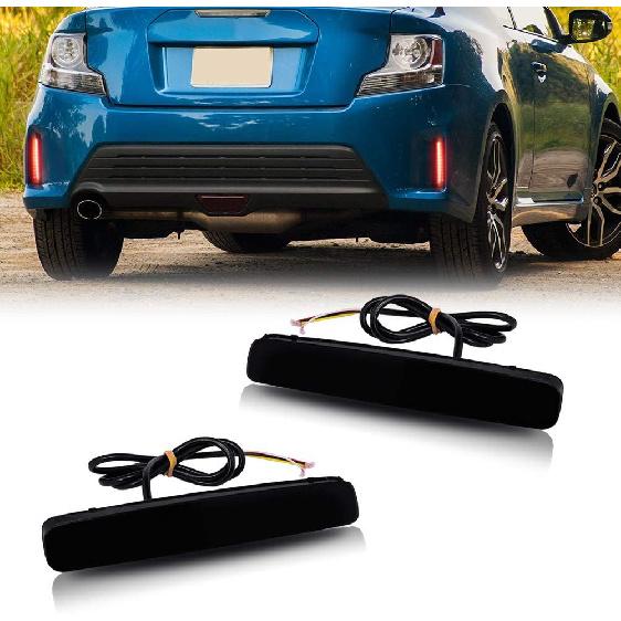 

Adiil Led Rear Bumper Reflector Tail Fog Light Compatible with 2014 2015 2016 Scion tC,Red Lens Smoked Lens