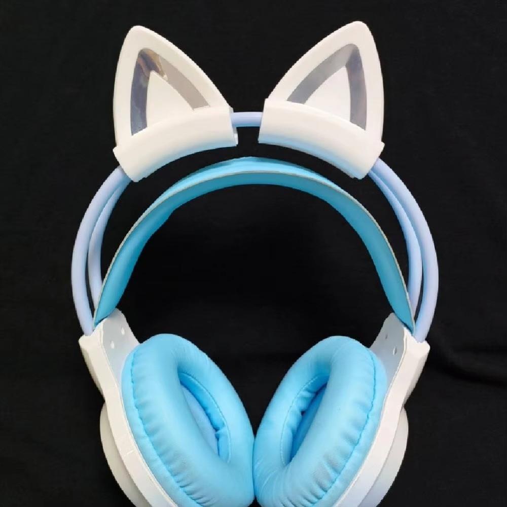 2 st kattöronhörlurar Dekorerade Avtagbar Stereoheadset-dekoration Fäste för hjälm