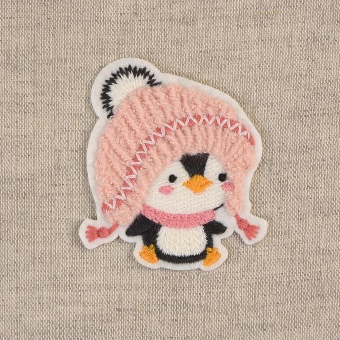 Ecusson - MONO QUICK - Pingouin - 6cm x 5cm - Blanc - 6 pièces