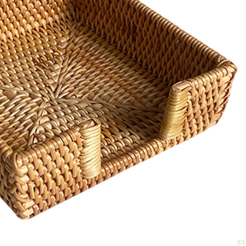 Handcrafted Flat Napkin Holder Basket Wicker Unique Rattan