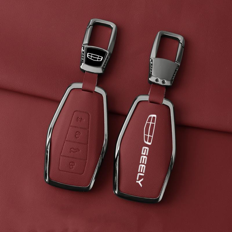 Car Key Case For Geely Cool X6 Emgrand Global Eagle Gx7 Car Remote Key Fob Zinc Alloy Leather Case Cover