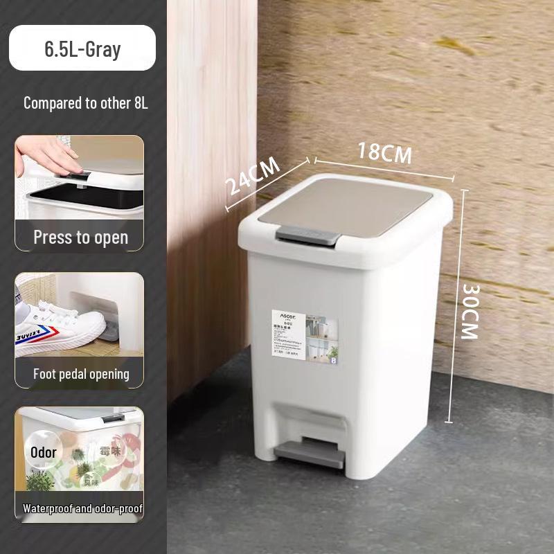 

2026 New Kitchen & Bathroom Pedal Trash Can with Lid for Home & Commercial Use