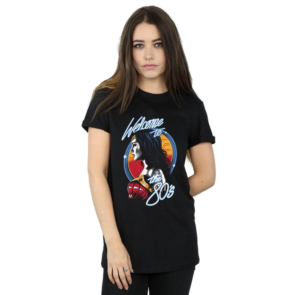 DC Comics Damen/Damen Wonder Woman 84 „Welcome To The 80s“ Boyfriend-T-Shirt aus Baumwolle