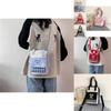Cute Street Style Nylon Shoulder Bag For Students With Zipper Closure And Inner Pocket