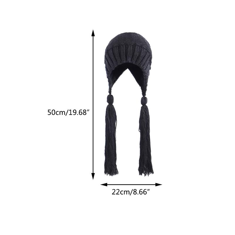 Creative Braid Beanie Hat Knit Hat with Ear Flaps Wool Hat Lei Feng Hat Wild Girl for Outdoor Cold Weather Skiing Ri