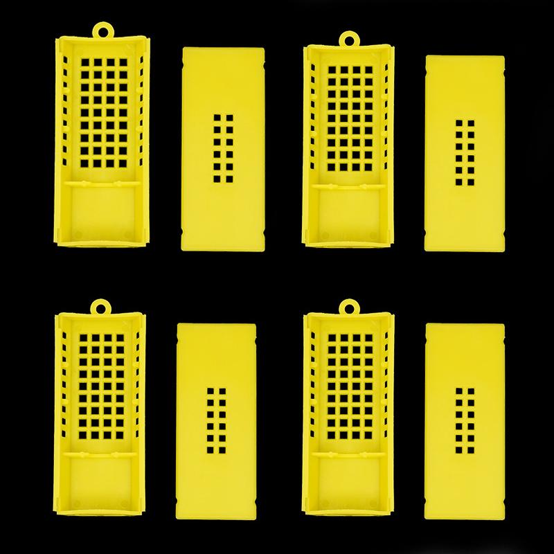 4/8/12Pcs Beekeeping Transport Cages Yellow White Bees Queen Post Room Cage Plastic Queen Prisoner Bee Cage Apiculture Tools
