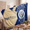 West Bromwich Albion Personalized Fleece Blanket With Football Logo, Custom Name Text Soft Warm Home Throw Blanket
