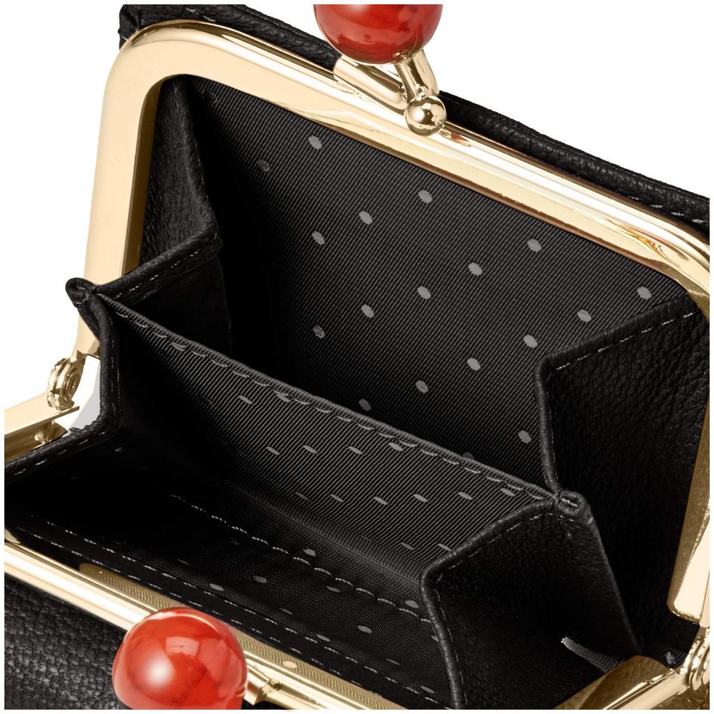 Perke Acrylic Ball Tri-Fold Mini Wallet for Women, 08-06-03168, Black