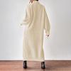 Fashion Straight Casual Loose Bottoming Dress Autumn Winter Thicken Women Turtleneck Knitted Dresses Solid Maxi Sweater Dress