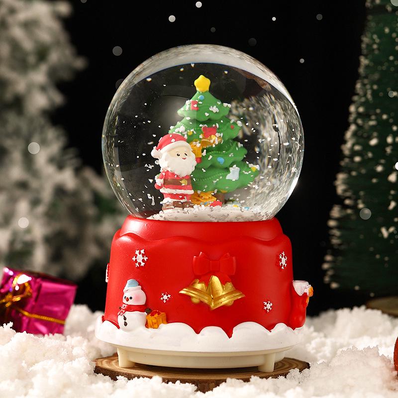 Boîte à musique fantaisie de Noël avec boule de cristal – Décoration princesse, cadeau pour anniversaire de fille