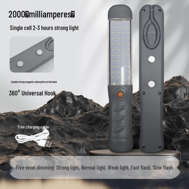 Dual Magnetic LED Work Light: Portable, Multifunctional, Rechargeable for Car Maintenance