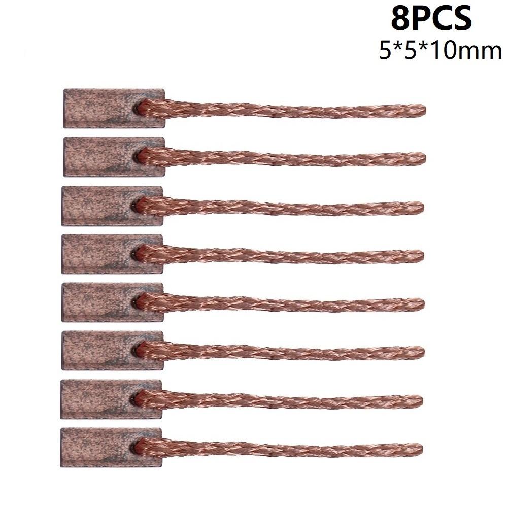 8Pcs/lot 5x5x10mm Graphite Copper Motor Carbon Brushes For Bosch Angle Grinder Electric Hammer Electric Rotary Tool