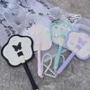 Vintage Floral Butterfly Hand Fan with Lace – Summer Shaking Fan, Chain Photo Prop & Bag Accessory