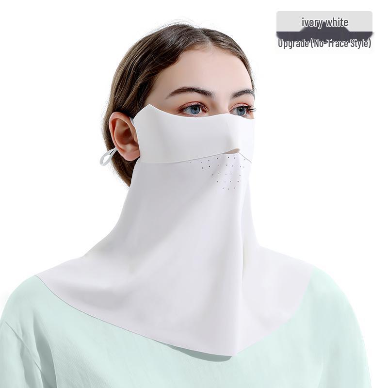 Ice Silk Women's Sunscreen Face Mask with 3D Eye Protection - Breathable, Thin, and Blush for Outdoor Cycling