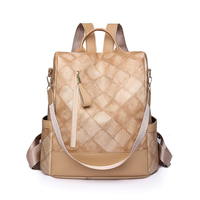 

Нейлоновий рюкзак жіноча сумка великої ємності ромбоподібний жіночий рюкзак шкільний хакі