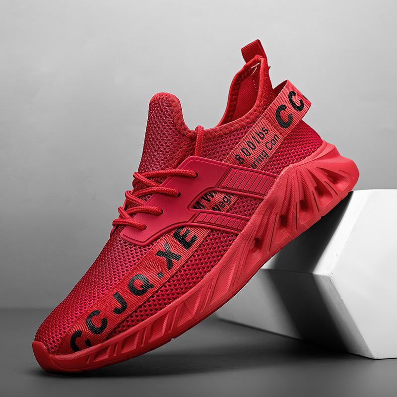 Brand Men Light Sneakers Breathable Walking Mesh Flat Shoes Plus Size 47 Red Sneakers Tenis Masculino Zapatillas Hombre 43