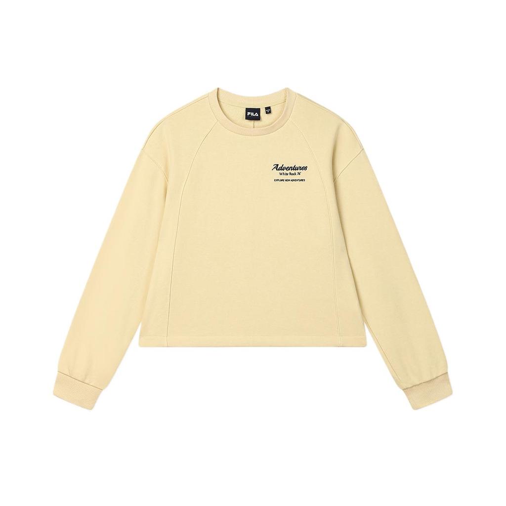FILA Original Casual Comfortable Loose Sweatshirt Women sweatshirt Coffee-Yellow F71W449201F-YE