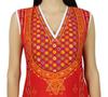Bimba Womens Sleeveless Straight Cotton Kurta Printed Kurti Indian Summer