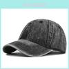 Klassische Retro-Baseballkappe aus gewaschenem Denim, verstellbarer Sonnenhut für Herren und Damen in Schwarz