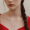 (92.5 Silver) Heart Tail Y-Line Necklace Nz2425