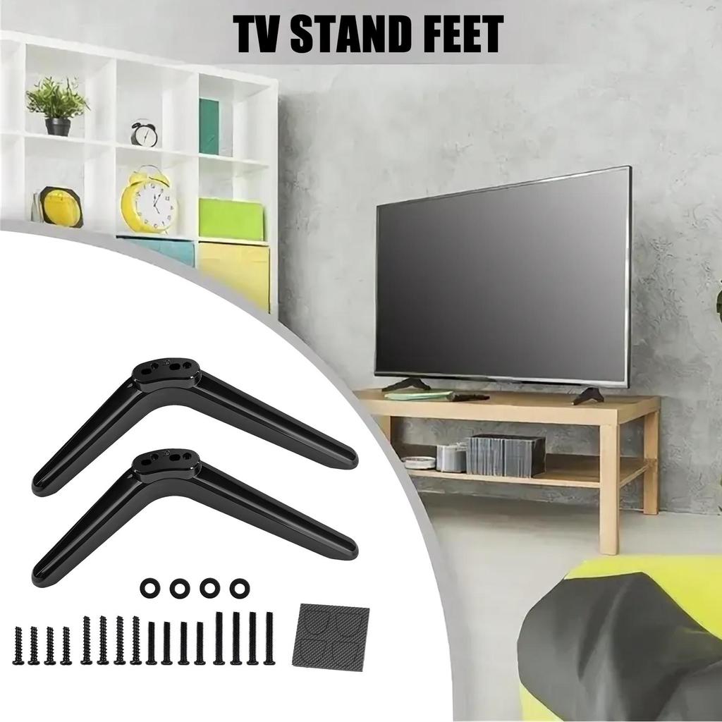 2pcs home Universal TV Large Stand Easy to Install TV Replacement Legs Anti-slip rubber pad and anti-falling nut for Most TVs