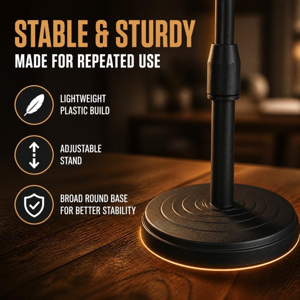 Height Adjustable Microphone Prop Model Support Rod Mic Stand Set Fake Mic Prop Photography