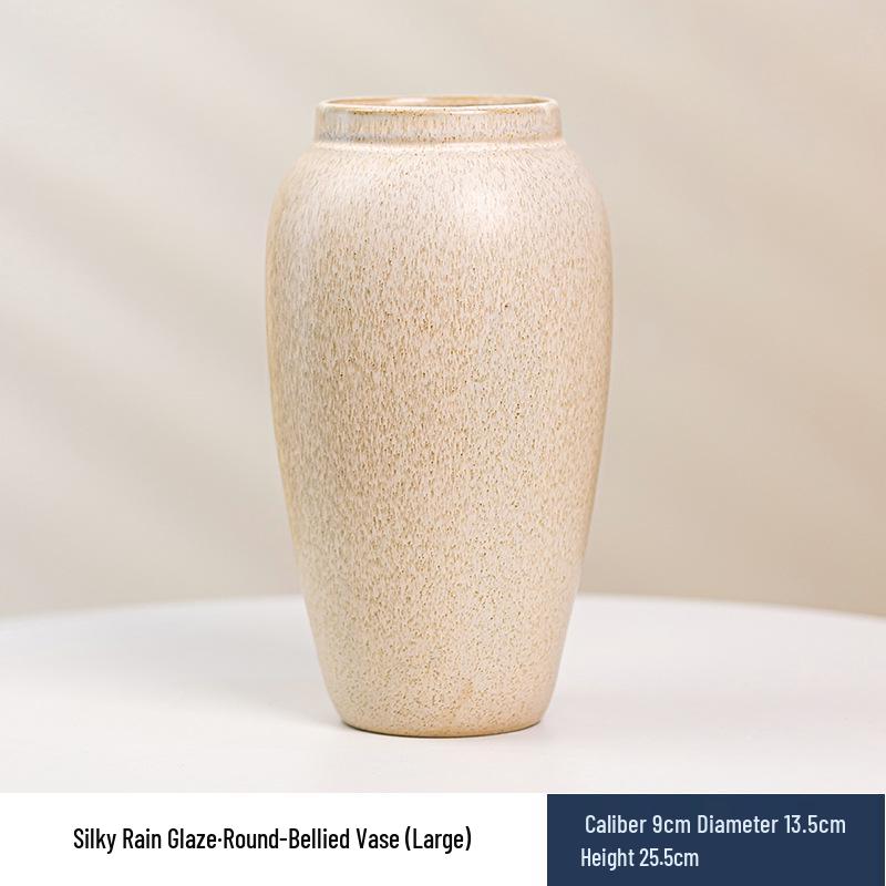 Wabi-Sabi Ceramic Vase: Elegant Hydroponic Bamboo Arrangement for Living Room & Dining Table