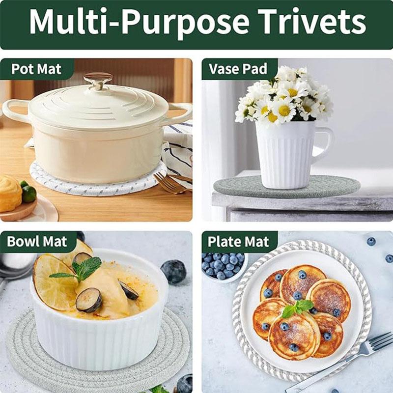 8Pcs Cup Coasters For Drinks Absorbent Woven Coaster Set With Holder Farmhouse Cloth Fabric Cup Coasters For Coffee Tea