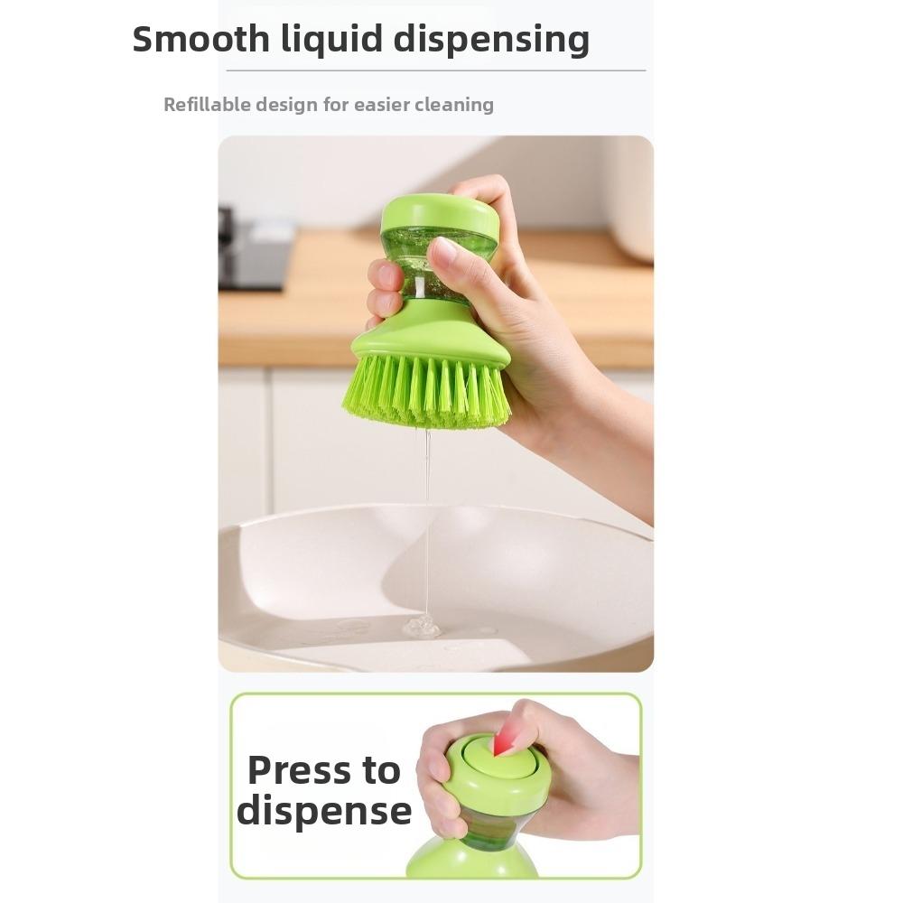 Round Bristle Head Dish Brush Ergonomic Grip Dishwashing Brush Kitchen Cleaning Brush  Kitchen Sink