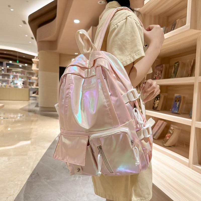 Schoolbag Symphony Pearlescent Lightweight Anti-splashing Schoolbag Korean Version Harajuku Ulzzang Backpack Female College Student Backpack Female