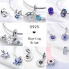 Blue Series Charms Plata Copper Evil Eye Moon Airplane Dolphin Sea Turtle Love Mini Beads For Bracelet Diy Jewelry