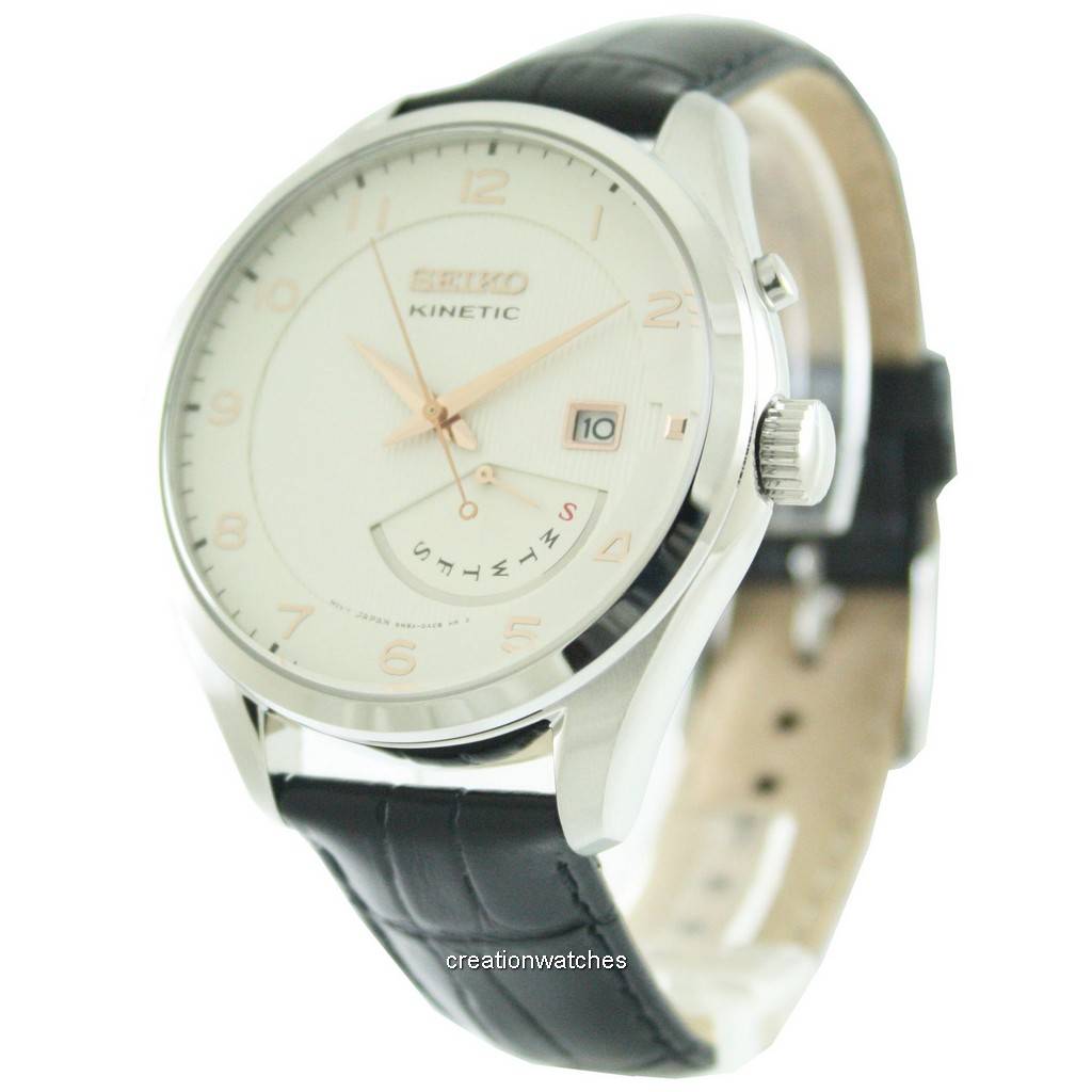 Восстановленные мужские часы Seiko Kinetic SRN049 SRN049P1 SRN049P белый