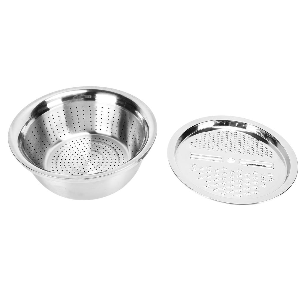 304 Stainless Steel Drain Basin 3 In 1 Set Vegetable and Fruit Cut Kneading Basin Cutting Plate Rice Sieve Pot