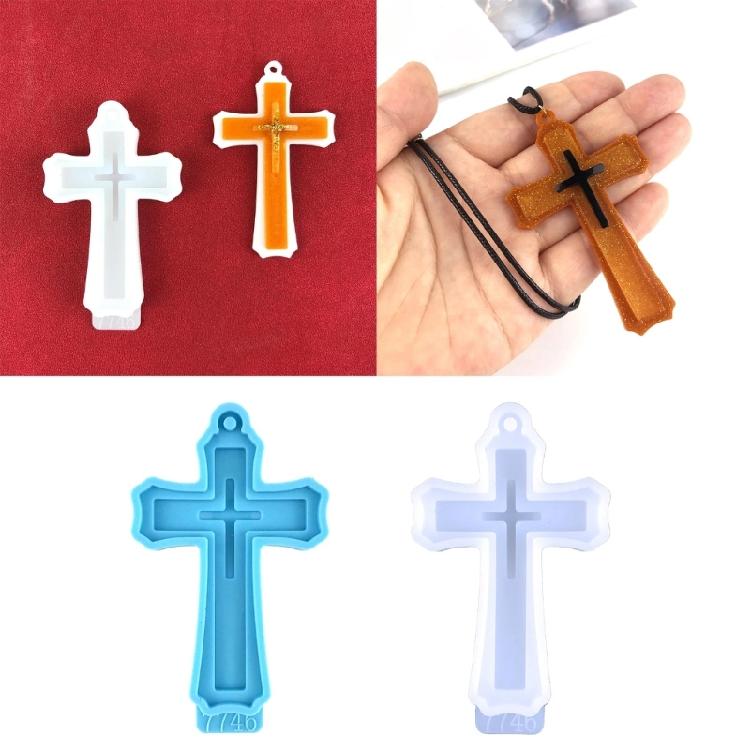Cross Silicone Resin Mold Crucifix Epoxy Casting Resin Mold for Jewelry Making,Crafts DIY,Pendant,Kechain,Home Decor
