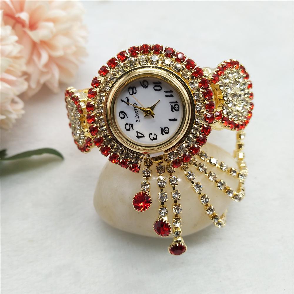 

Новые кварцевые часы со стразами и браслетом из сплава - Элегантные женские деловые часы