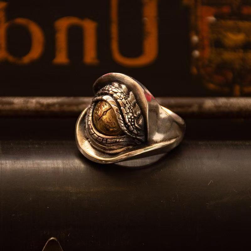 

Retro Ins Hong Kong Style Ring Trendy Men s and Women s Hip-hop Punk Ring Street Photography Exaggerated Accessories one size(US size 6-13)
