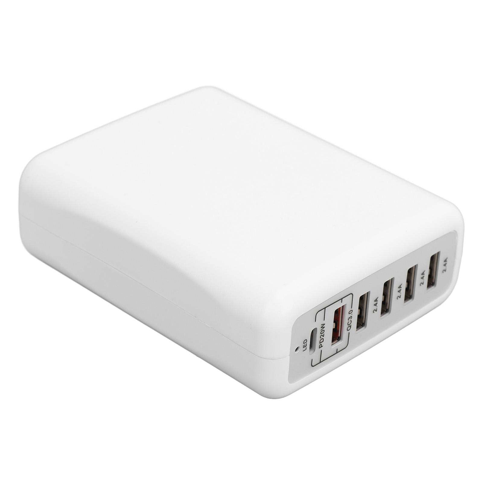 

USB C быстрое зарядное устройство 100 Вт 6 портов USB C зарядный концентратор блок с 5 USB 1 порт Type C для телефонов планшетов US Plug