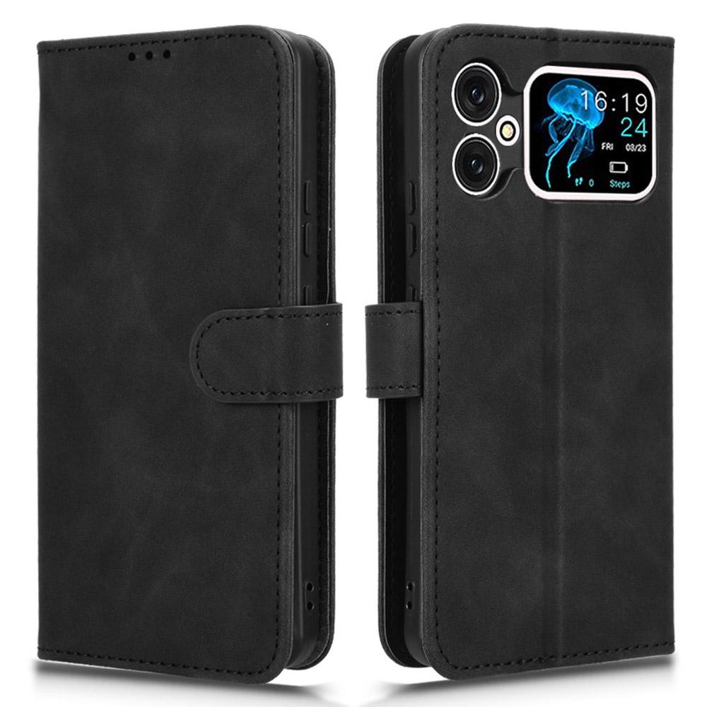 

Для Cubot A20 Кожаный чехол с ощущением кожи Противоударный Чехол-книжка для телефона-кошелька Black