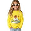 Spring and Autumn Round Neck Cartoon Capybara Pattern 3D Printed Top Fashionable Casual Long Sleeved Children's Girl T-shirts