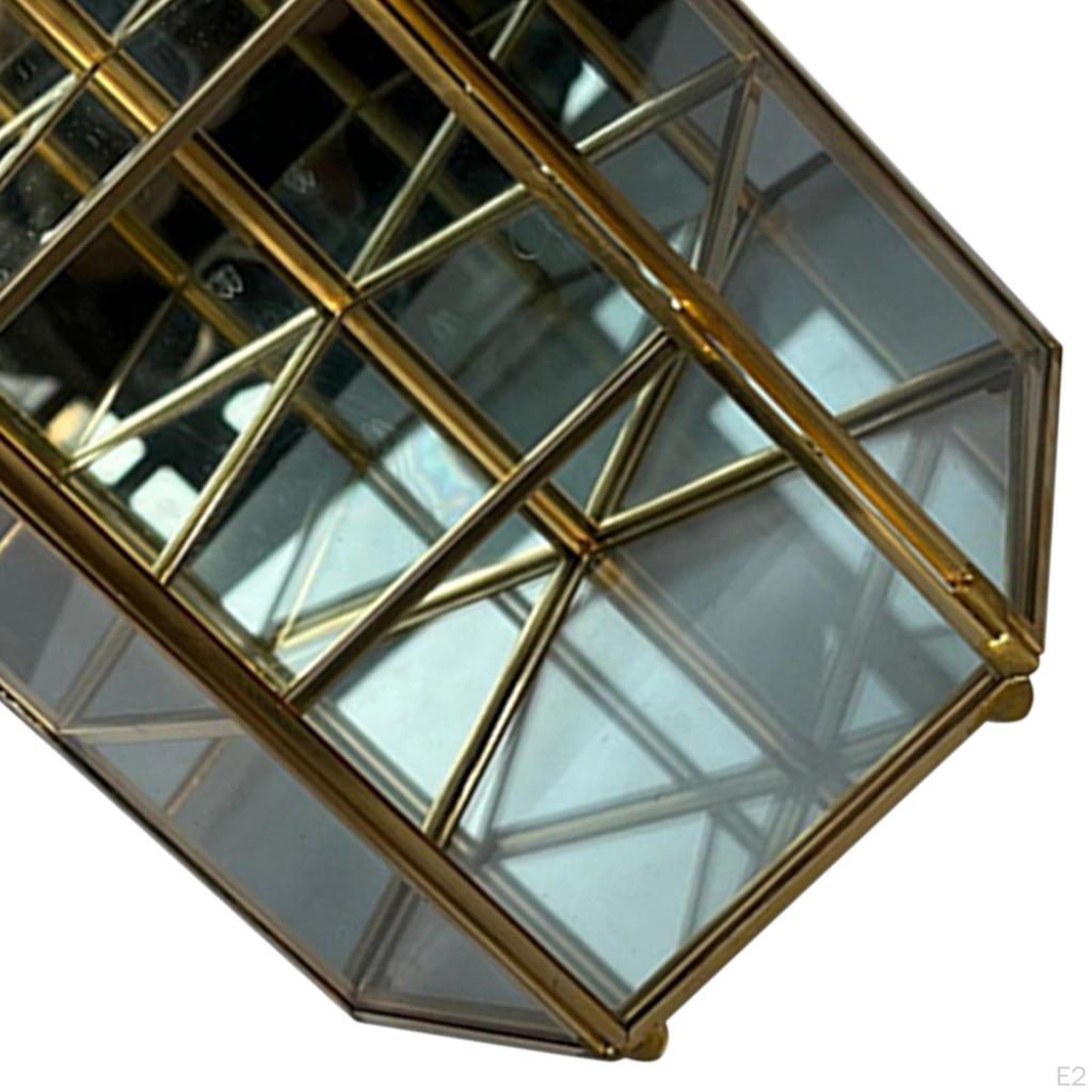 Clear Glass Display Jewelry Box Organizer Three Layers Decorative Keepsake Mirrored Desktop for