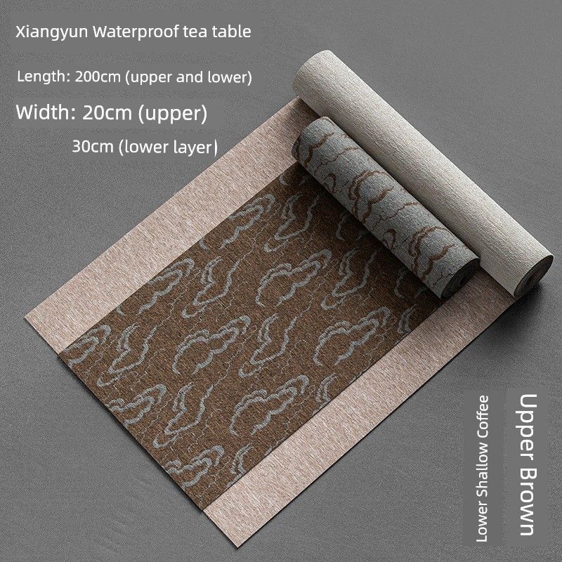

Стиль Набор из двух чайных подставок Облачный узор Водонепроницаемый Лен Дзен Ткани Дорожка на стол Коврик для чайного столика Китайская чайная церемония Скатерть для чайного столика Тканевая подушка Brown with light coffee 30*150cm