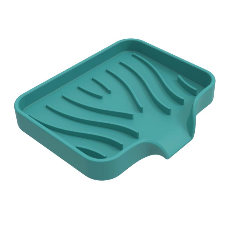 1-Pack Silicone Drain Soap Box Kitchen Bathroom Anti-slip Sink Tray Creative Washing Table Soap Tray Free Punch Drain Rack