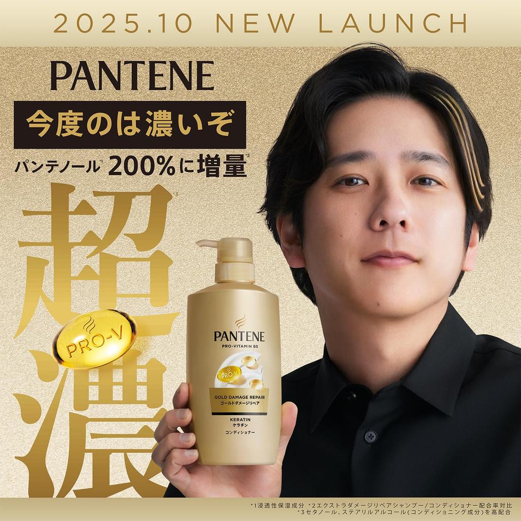 Pantene Shampoo 700g Extra Gold Damage Repair [New Model] [2.7 Servings] Refill, Large,
