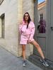 European and American casual women's suit long-sleeved zipper hooded cardigan pocket sweater strappy shorts two-piece set women