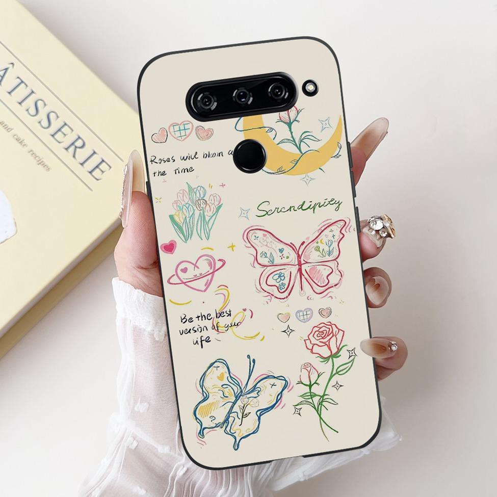 For LG V40 V50 ThinQ Case V50S ThinQ Cute Cartoon Cat Luxury Cool Shockproof Silicone Back Cover For LG V50S ThinQ 5G Phone Case