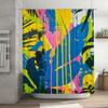 Modern Bathroom Shower Curtain Bold Artistic Print Waterproof Fabric for Bathrooms Decor Available in Various Sizes (Blue Yellow