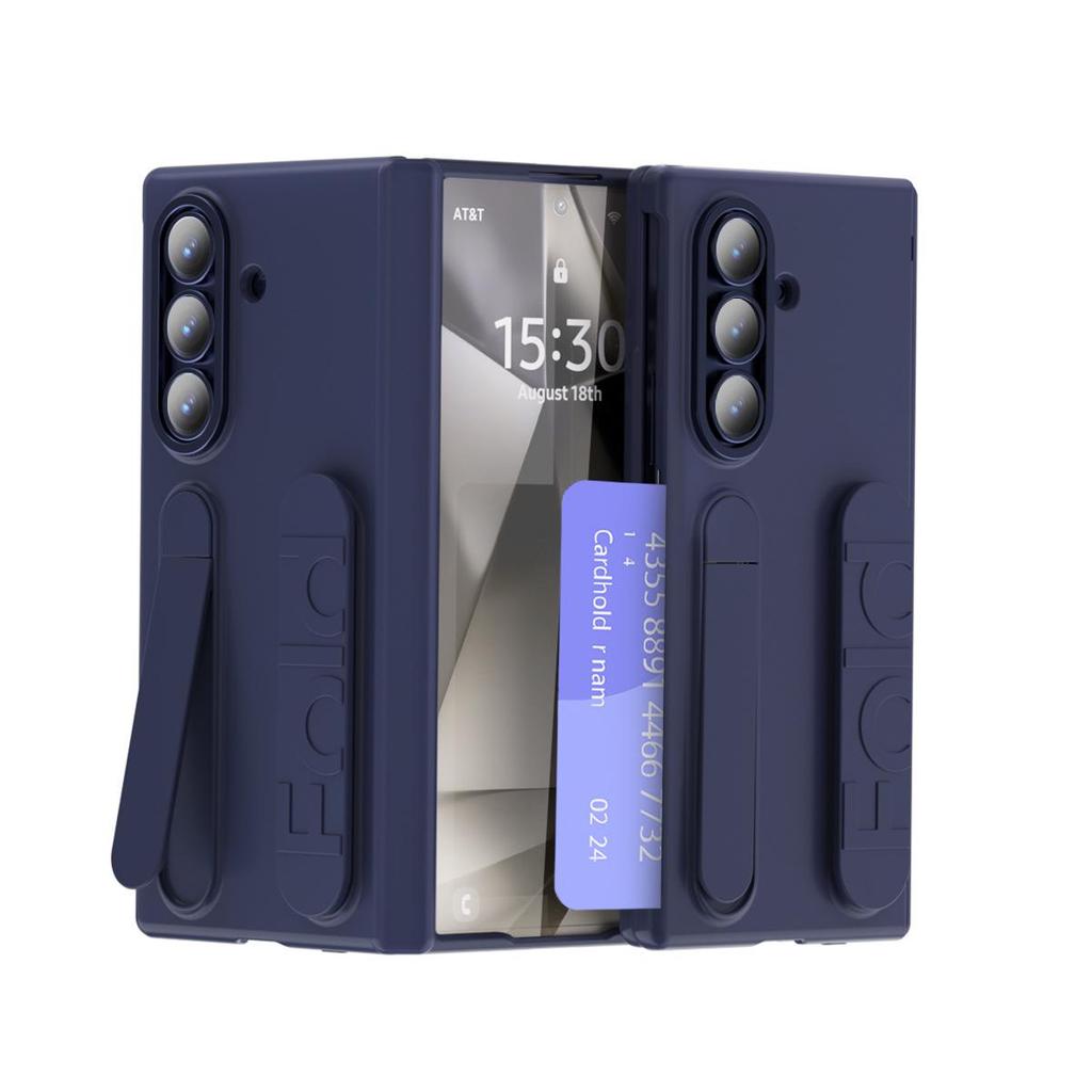 Etui do Samsung Z Fold7/6 ze stojakiem i paskiem na nadgarstek - Kompatybilne z Fold5/4